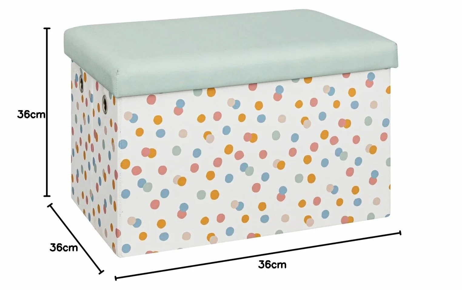 Puf plegable de almacenamiento Enio azul 57x36cm