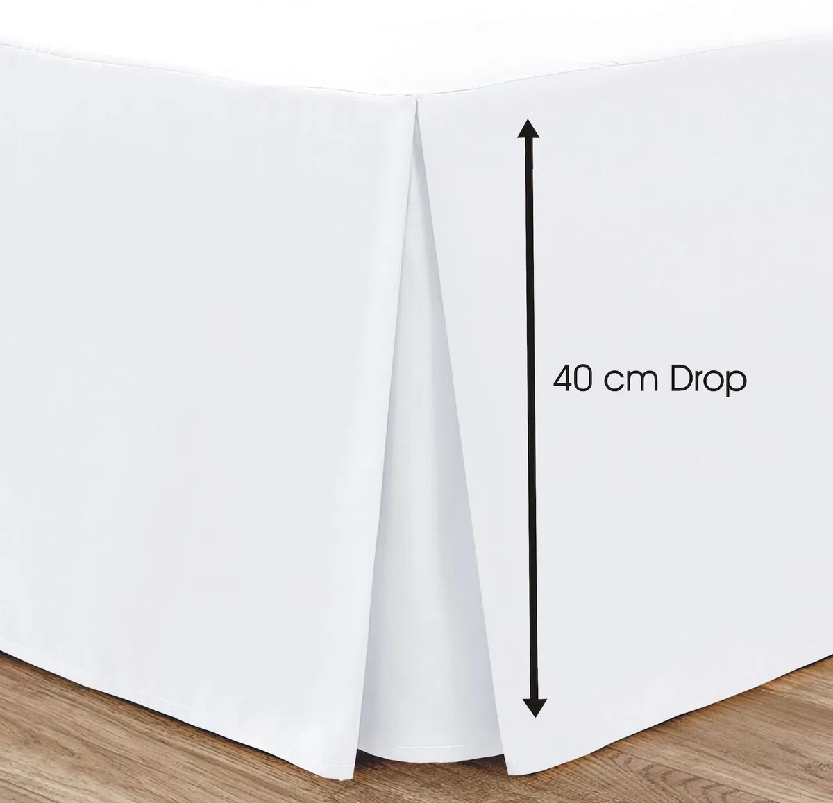 Linen Home Sábana de cenefa plisada de base blanca para cama individual, sábana de faldón de plataforma, microfibra suave cepillada, de fácil cuidado sin necesidad de planchado (individual, blanco)