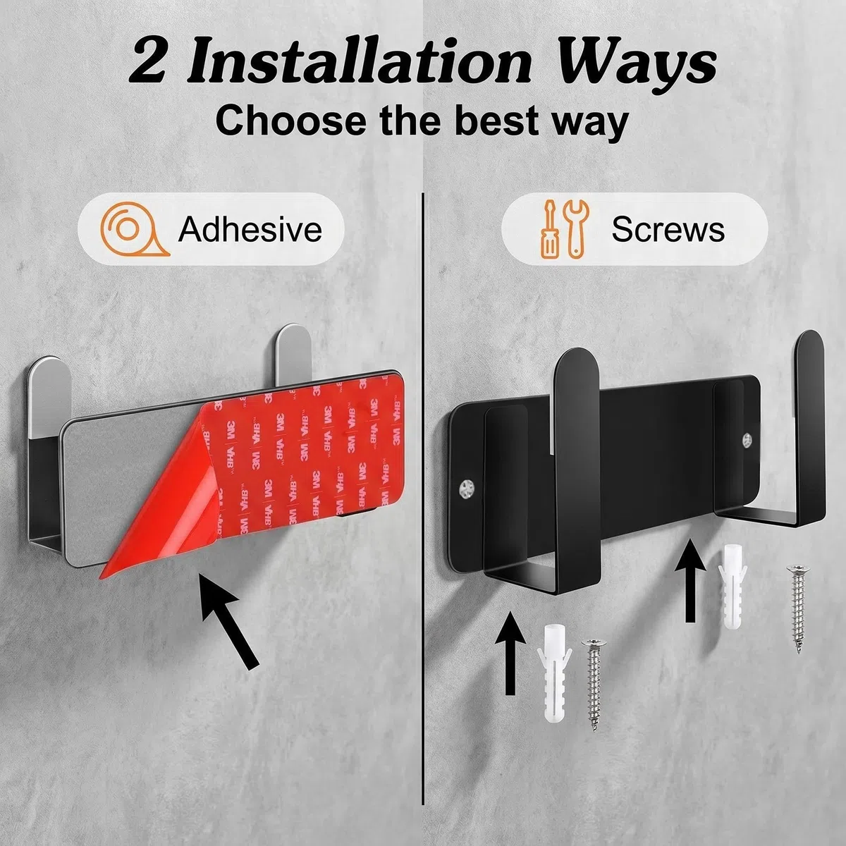 Organizador de Tapas para Ollas de Acero Inoxidable 304, Soporte de Pared con Adhesivo 3M - Estante para Tapas de Cocina, Sartenes y Tablas de Cortar, Montaje Fácil sin Taladro(Negro)