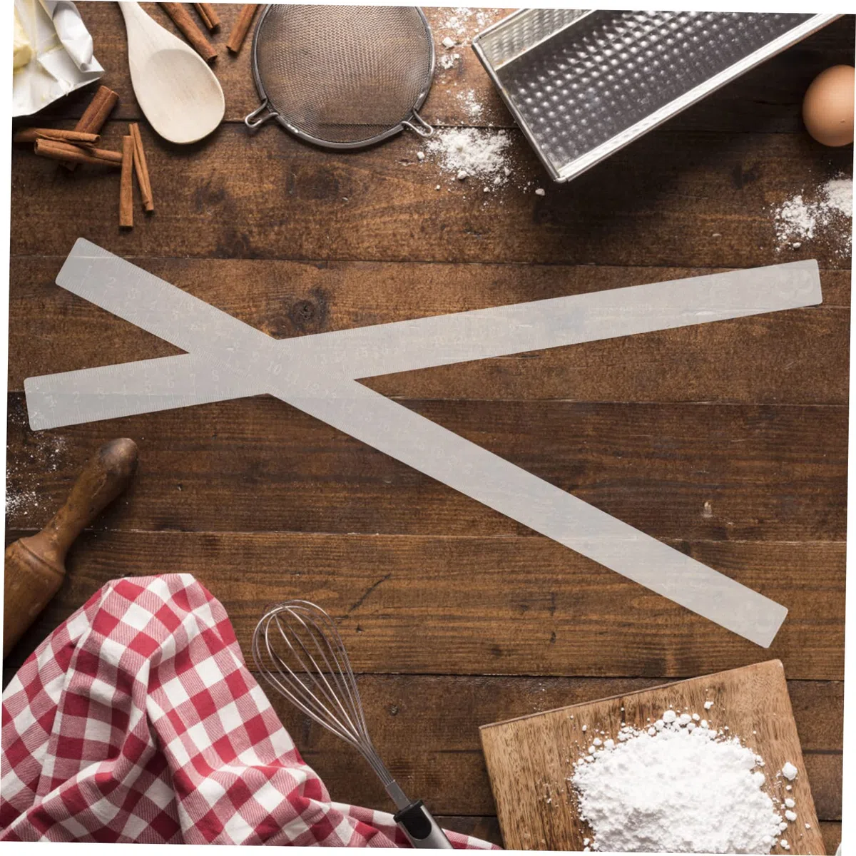HOMSFOU 2 Piezas Balanza De Galletas Rodillo De Pastelería Rieles De De Masa Palitos Para Hornear Regla Para Hornear Galletas De Guías De Pan Arcilla Acrílico Herramienta Para Hornear Mini