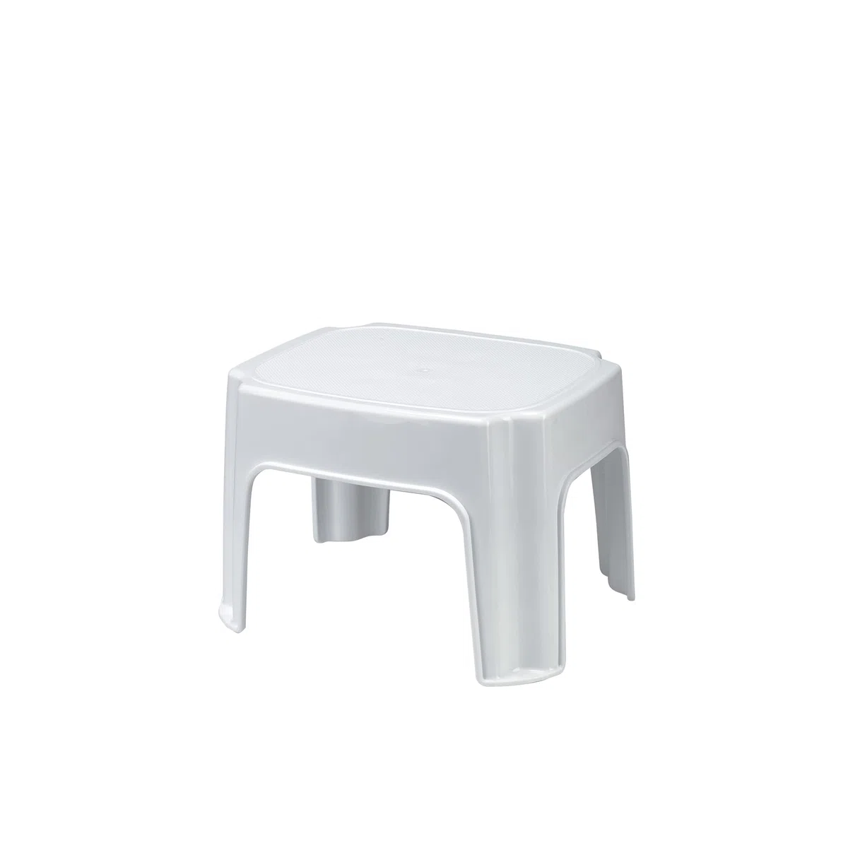 Taburete de Baño Blanco, Plástico Resistente, 36x29,5x24,5cm, Patas Antideslizantes, Estilo Moderno﻿ | Denox