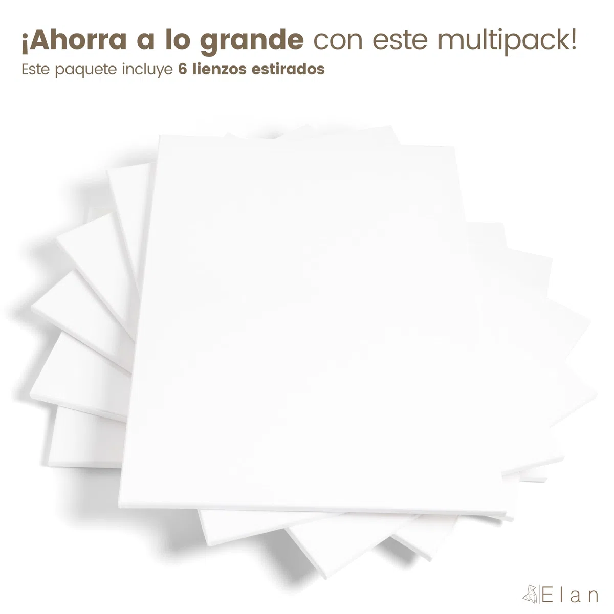 Elan Lienzos Preestirados 30x40, 6-PACK 100% Algodón Lienzos para Pintar Pequeños, Canvas para Pintar 280GSM, Lienzo 30x40, Painting Canvas