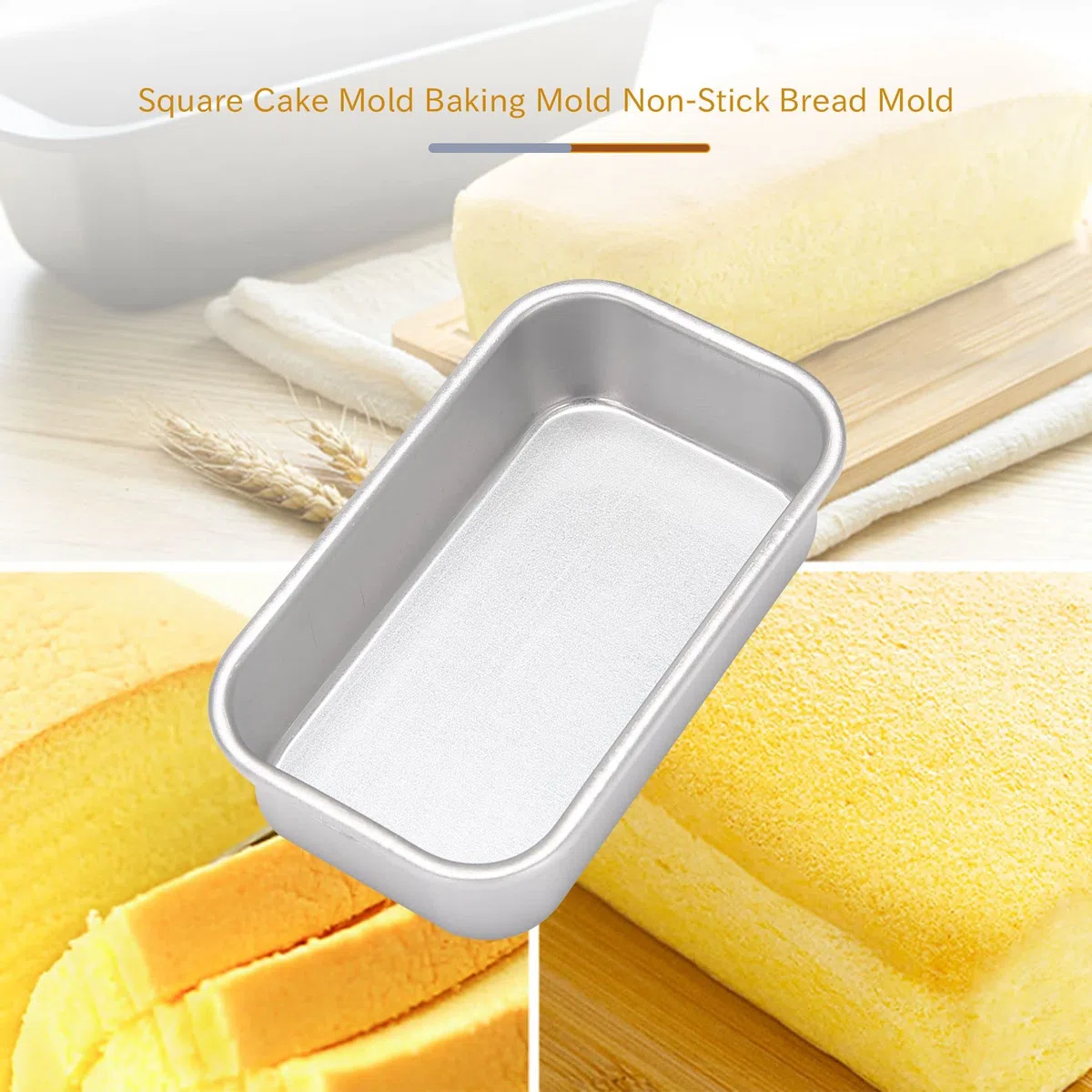 4 Piezas Molde de Pan Antiadherente Rectangular de Lata de Pan de AleacióN de Aluminio Moldes para Pan Pan Herramientas para Hornear Suministros de Barra de Comedor de Cocina
