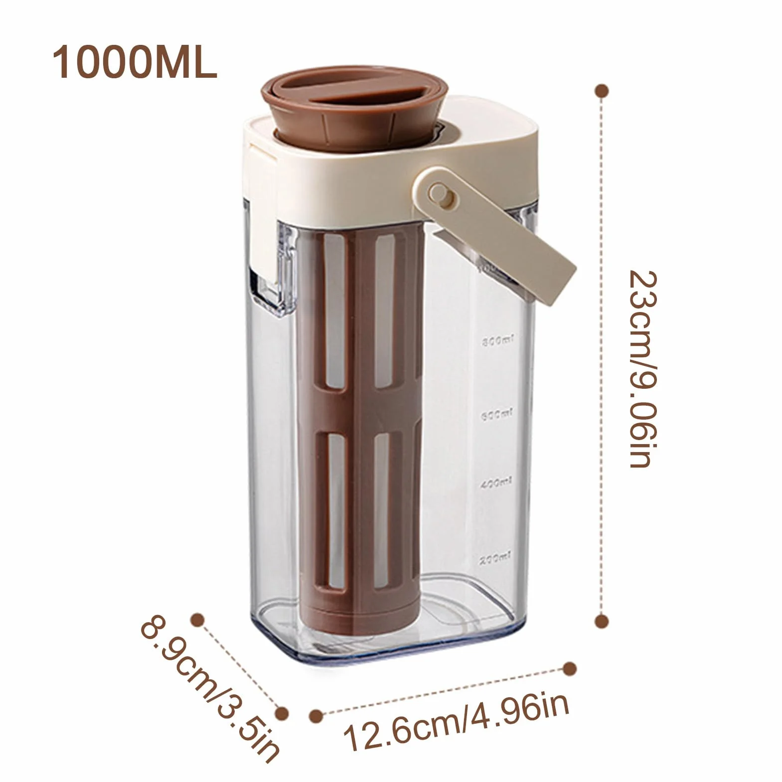 Jarra Para Café Frío - Jarra Para Té Con Capacidad Generosa Y Filtro Permeable Resistente Con Asa Y Tapa, Recipiente Sin Fugas Para Preparar Bebidas Refrescantes,Recipiente Resistente Que Ahorr