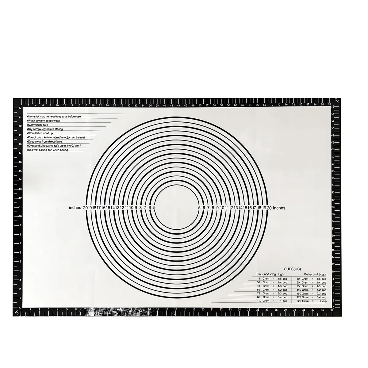 Tapete de Silicona Para Hornear, Alfombrilla de silicona Antiadherente, Tapete de Silicona para Amasar para Repostería, Hornear, Pastelería(91 x 61 cm)