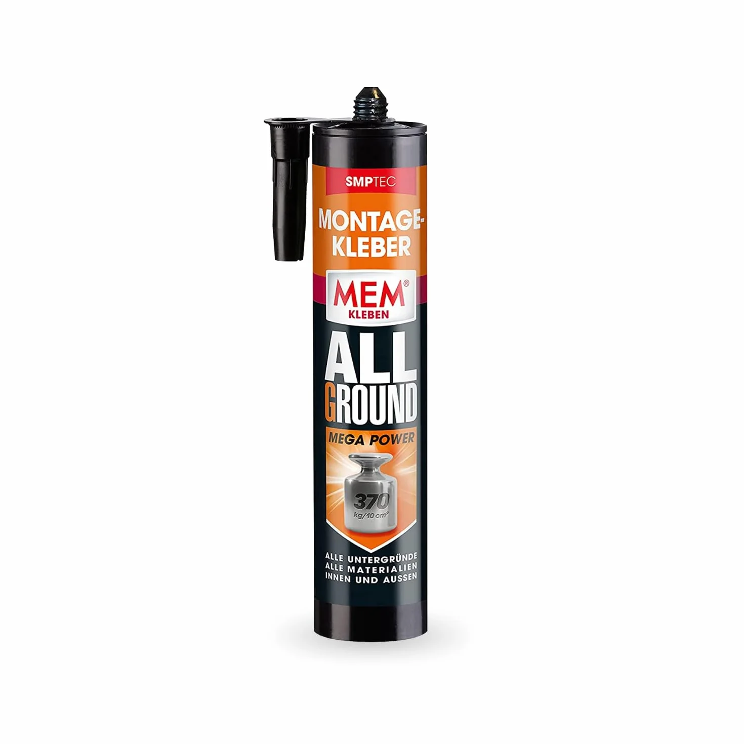 MEM Pegamento de montaje Allground Mega Power, resistente al agua y a los rayos UV, alta adherencia inicial y gran resistencia final, para casi todas las superficies, sin disolventes, cartucho de 450
