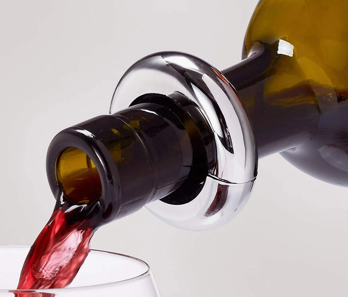 EDZARD anillo antigoteo magnetum, diámetro 5 cm, anillo de vino, plateado, antigoteo consta de 2 mitades con cierre magnético, protección antigoteo para botellas de vino