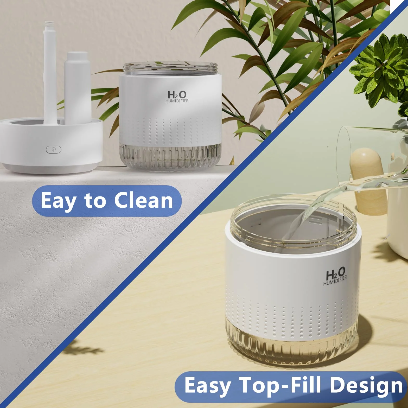 Mini Humidificador de interior con luz LED, apagado automático y dos modos de nebulización