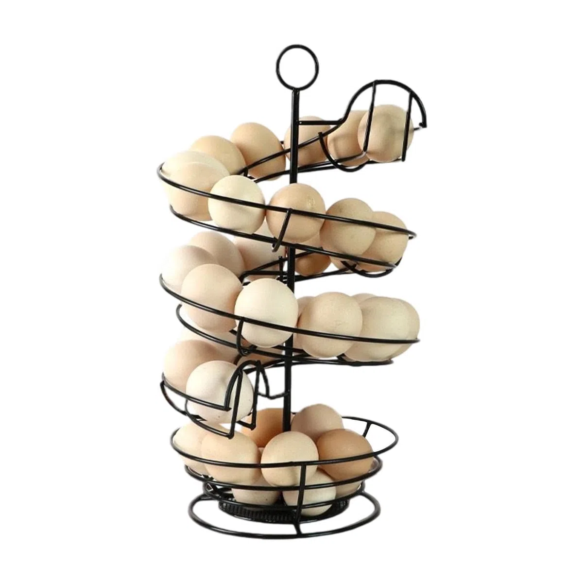 Farmhouse Egg Skelter - Estación De Cesta De Alambre Giratoria, Estante Vertical Moderno Para Condimentos De Frutas, Carrito De Estilo Industrial | Para El Hogar, Dormitorio, Apartamento Con Herramien