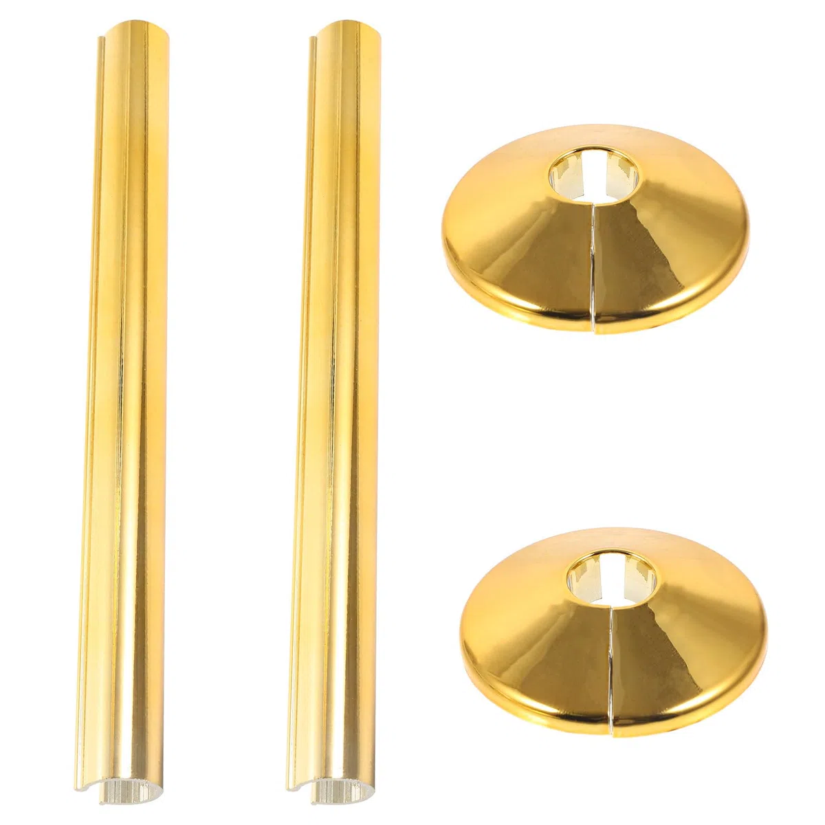 Cubiertas Decorativas para Radiador 2 Juegos Doradas Placas de Escudo para Baño y Cocina, Embellecedores de Tuberías y Accesorios de Protección