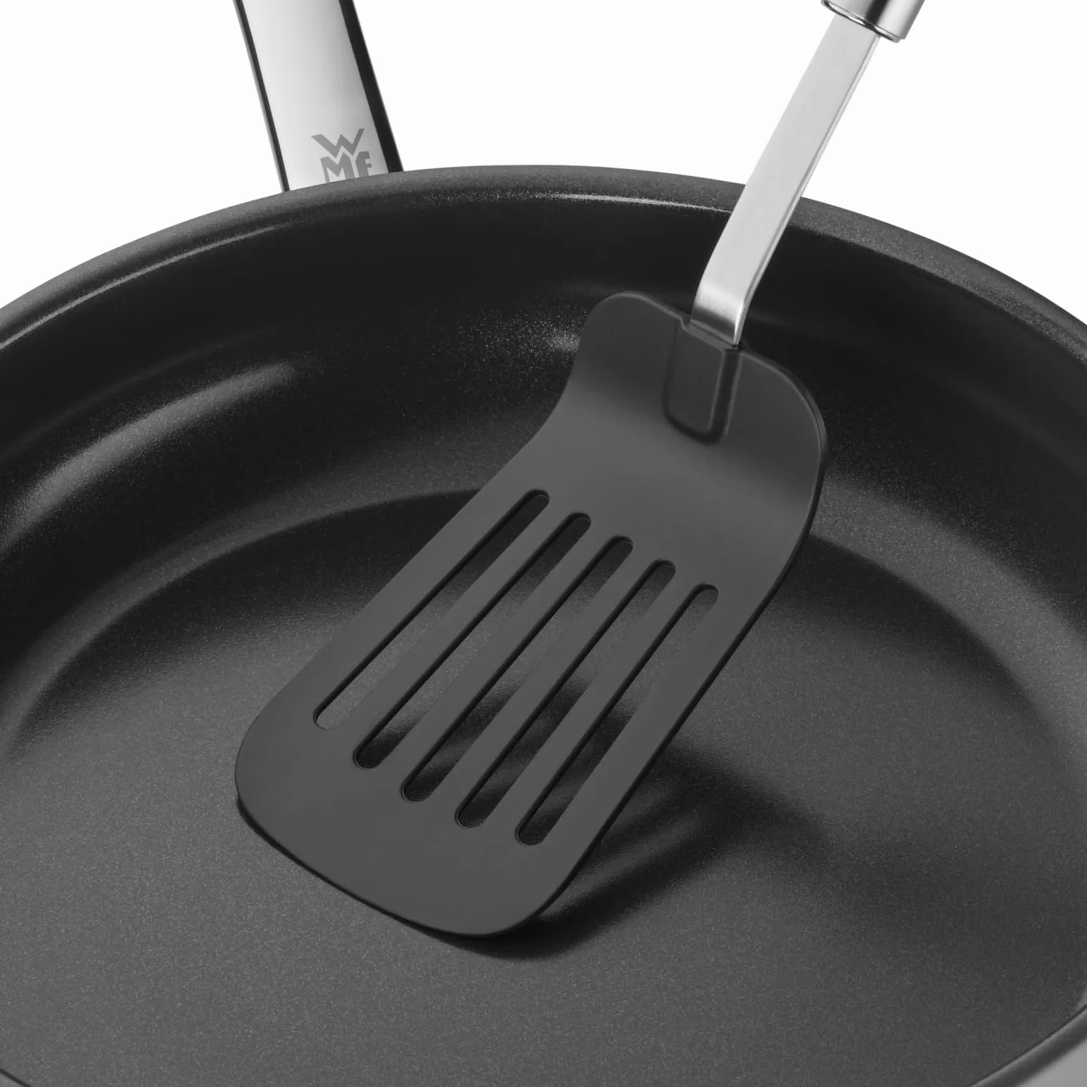WMF Profi Plus - Espátula de plástico de 32,2 cm, Acero Inoxidable Cromargan parcialmente Mate, Parte Frontal de plástico, Apta para lavavajillas, Resistente al Calor