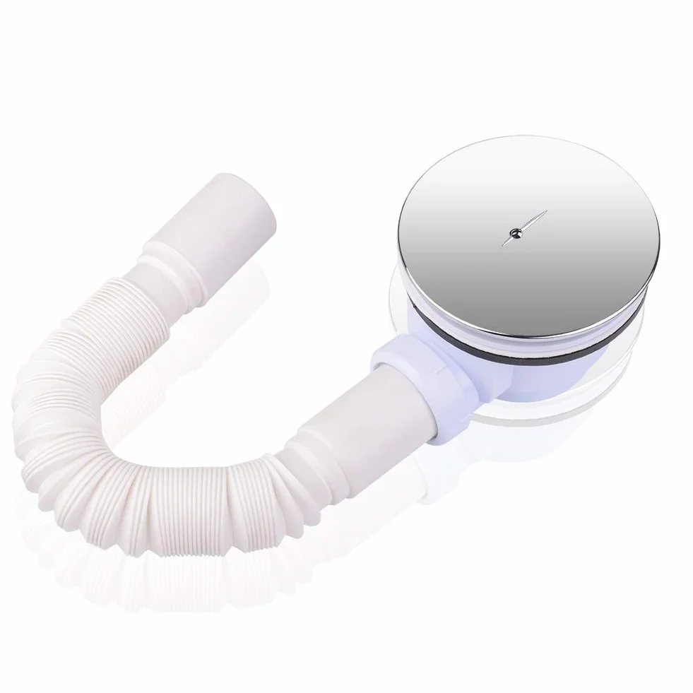 para plato de ducha: juego de desagüe extraplano en cromo con Ø 90 mm