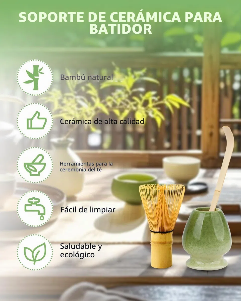 Matcha Kit, 5 Piezas Juego de té Matcha japonés, Cuenco Matcha, Cuchara Tradicional, Contenedor Matcha, Kit de Ceremonia de Matcha Hecho a Mano Para Ceremonia de té japonés Tradicional