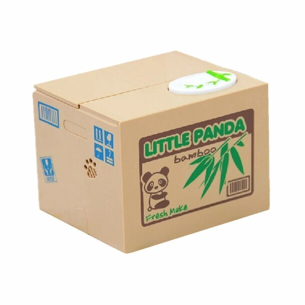 Binnan Panda Hucha Electrónica Automatizado Roba la Moneda Dinero Hucha para Niños