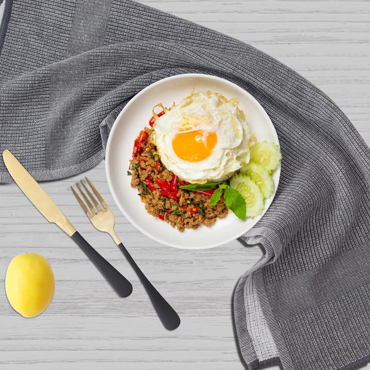 Homaxy Toallas de Cocina (18 x 28 Pulgadas, Paquete de 6), Toallas de Mano Grandes de algodón para Cocina, Planas y de Rizo, Juego de paños de Cocina Altamente absorbentes de 380 g/m²
