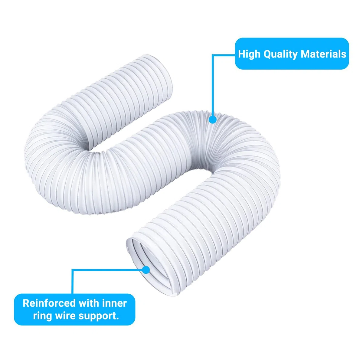 Tubo Aire Acondicionado Portatil, Manguera de Escape para Aire Acondicionado, Tubo de Salida Aire Acondicionado Universal,Tubo Flexible de Salida de Aire de PVC, (Φ15 cm/Longitud 1.5M)