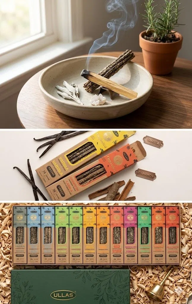 Surtido de 12 Fragancias de Incienso Orgánico Artesanal – Hecho a Mano con Resina Natural y Aceites Esenciales – Ideal para Meditación, Relajación y Aromaterapia