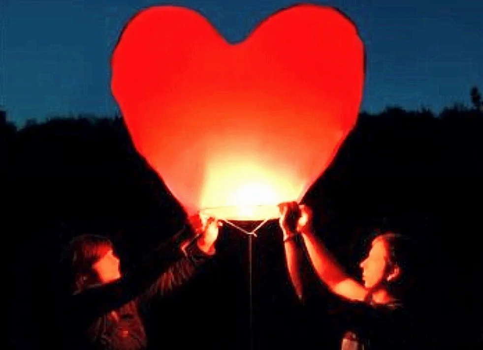 JRing Farolillos Voladores, Farolillos de Corazón Rojos (Pack 5)
