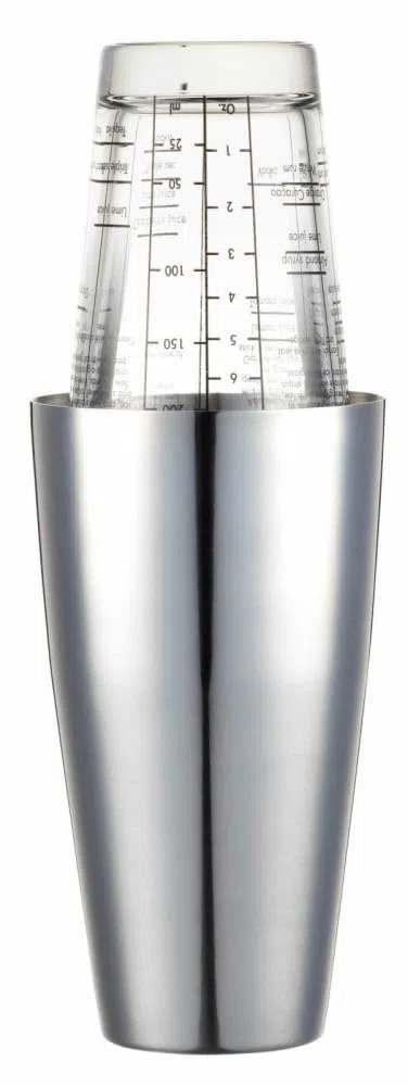 BarCraft Juego de Coctelera Boston con Recetas Impresas, Acero Inoxidable, 400 ml