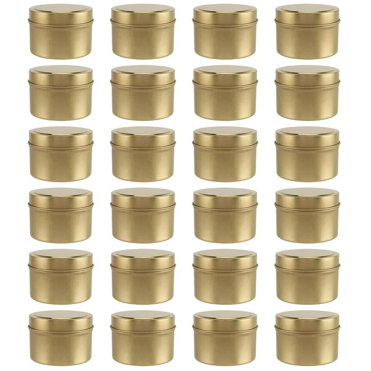 24 Latas para Hacer Velas, 120 ml, Tarros Dorados de Velas de Metal con Tapa, Recipientes Vacíos para Manualidades, Joyas, Cosméticos