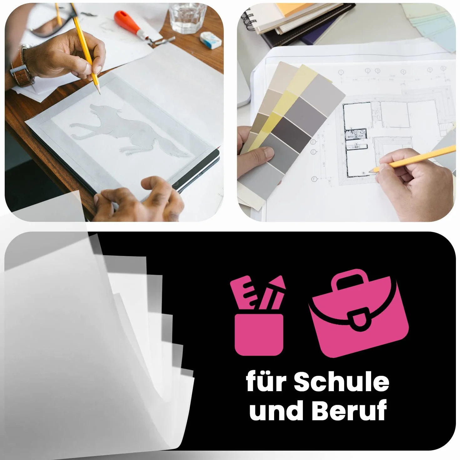 Netuno 50 hojas de papel vitela blanco A4 210 x 297 mm 160g Golden Star papel de rastreo calco transparente para transfer impresión dibujo bocetos caligrafía invitaciones animación tarjetas bodas