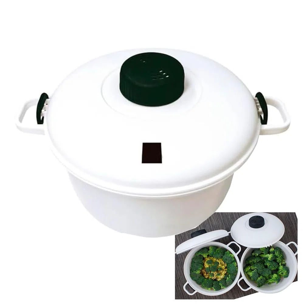 Suinga Olla a Presión para Microondas 2,8 L – Recipiente silicona cocinar microondas, arrocera microondas/cocedor de arroz microondas, vaporera microondas para cocinar al vapor