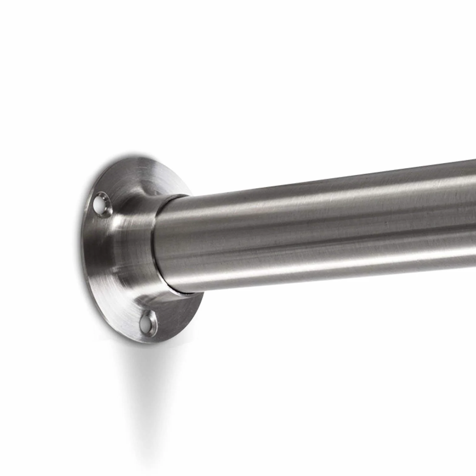 SOTECH Barra de armario de acero inoxidable 1160 mm ROUND Ø 25 mm con soporte de tubo de armario de 2 piezas CIRCLE inoxidable