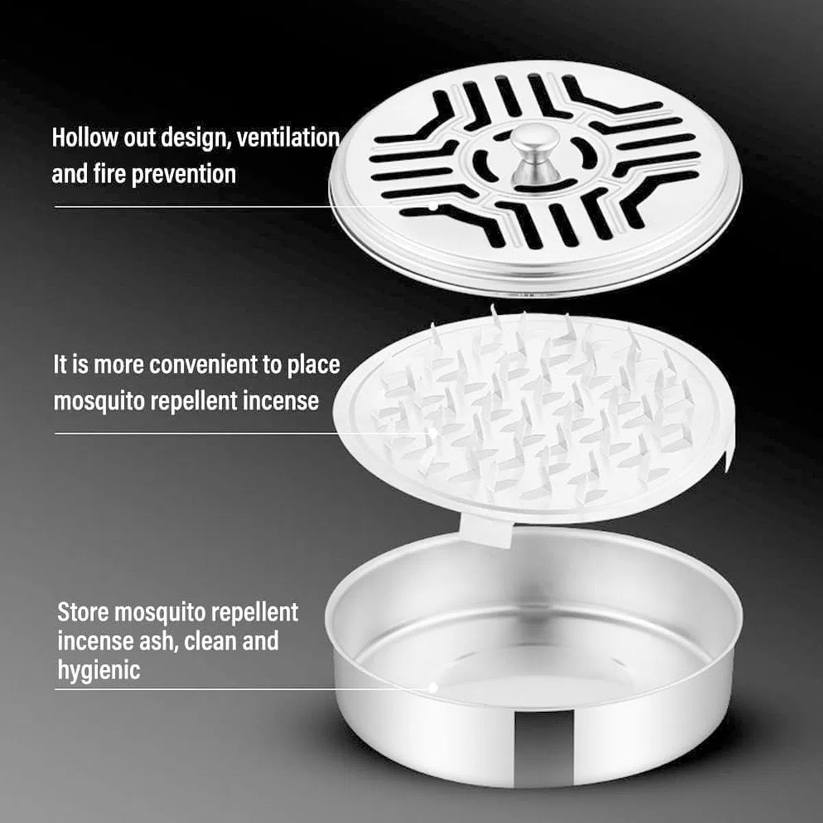 4PCS Porta Incienso Antimosquitos,Portable Mosquito Coil Holder,Porta Incienso Espiral,Quemador Incienso Caja, Clásico Diseño Portátil Soporte Incienso Metal para Casa Camping Viajes Hotel