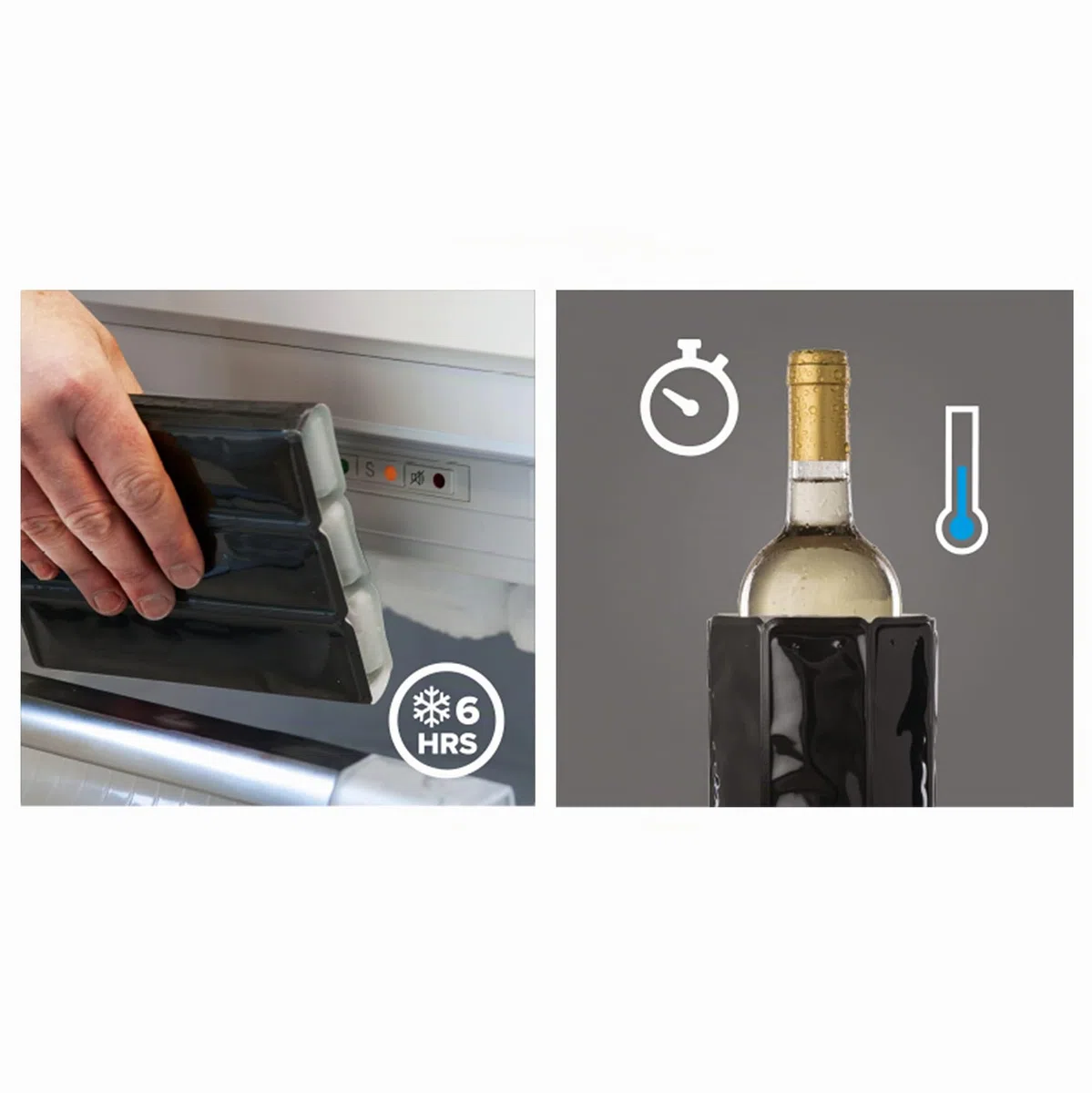 Vacu Vin 3880562 - Enfriador para Botellas de Vino, Color Plateado
