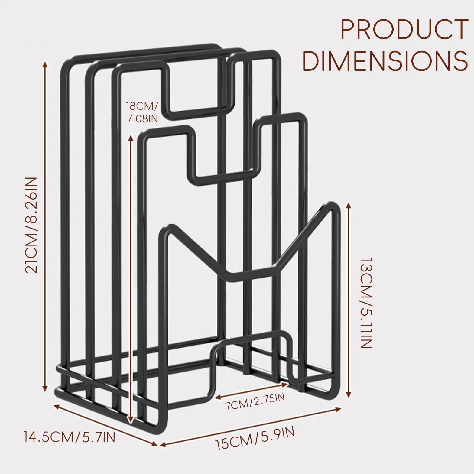 Soporte Bandejas Cocina Soporte Tabla Cocina De Metal, Organizador De Tabla De Cortar con 4 Compartimentos para tapas De Ollas, Espátulas, Platos, Bandejas para Hornear