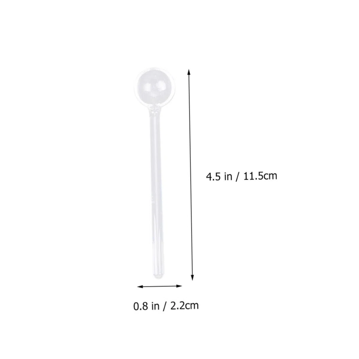 IMIKEYA Cucharas De Café y Azúcar Mango Largo Transparente De Vidrio 14 Cm Para Mezclar Bebidas y Postres, Pack 4 Unidades