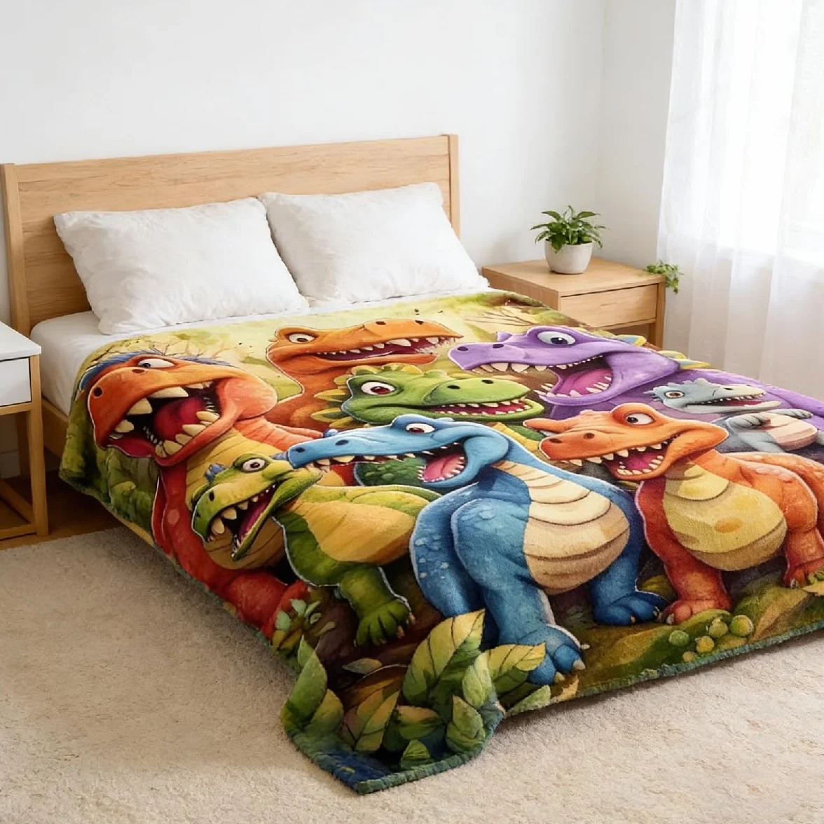 Manta de dinosaurio de 150 x 130 cm, manta supersuave para niños, niños, niñas, manta de vellón para niños, manta grande y acogedora como regalo para cama, sofá, sofá