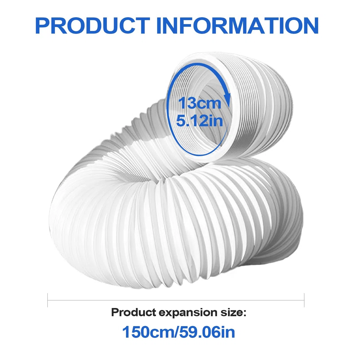 Tubo Aire Acondicionado Portatil, Manguera de Aire Acondicionado con 1,5M de Longitud, 130mm/150mm de Diámetro, Manguera de AC Portátil, para AC/Deshumidificador/Cocina