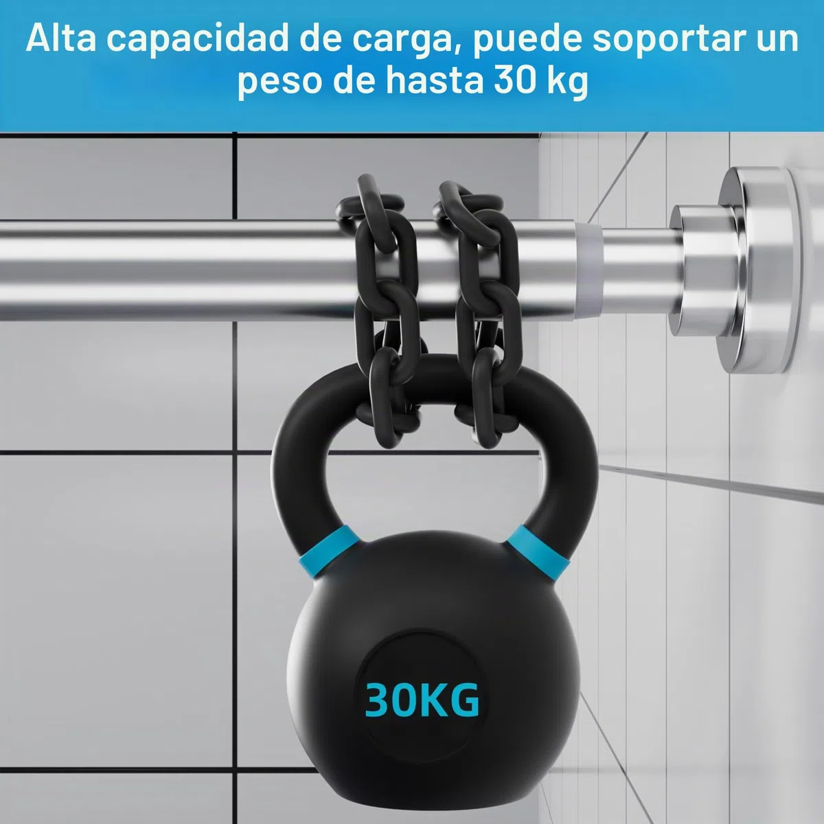 Barra para cortina de ducha sin agujeros de acero inoxidable - Barra telescópica extensible - Antióxido y antideslizante - Barra de ducha ajustable de 70 a 195 cm - Ideal para baño