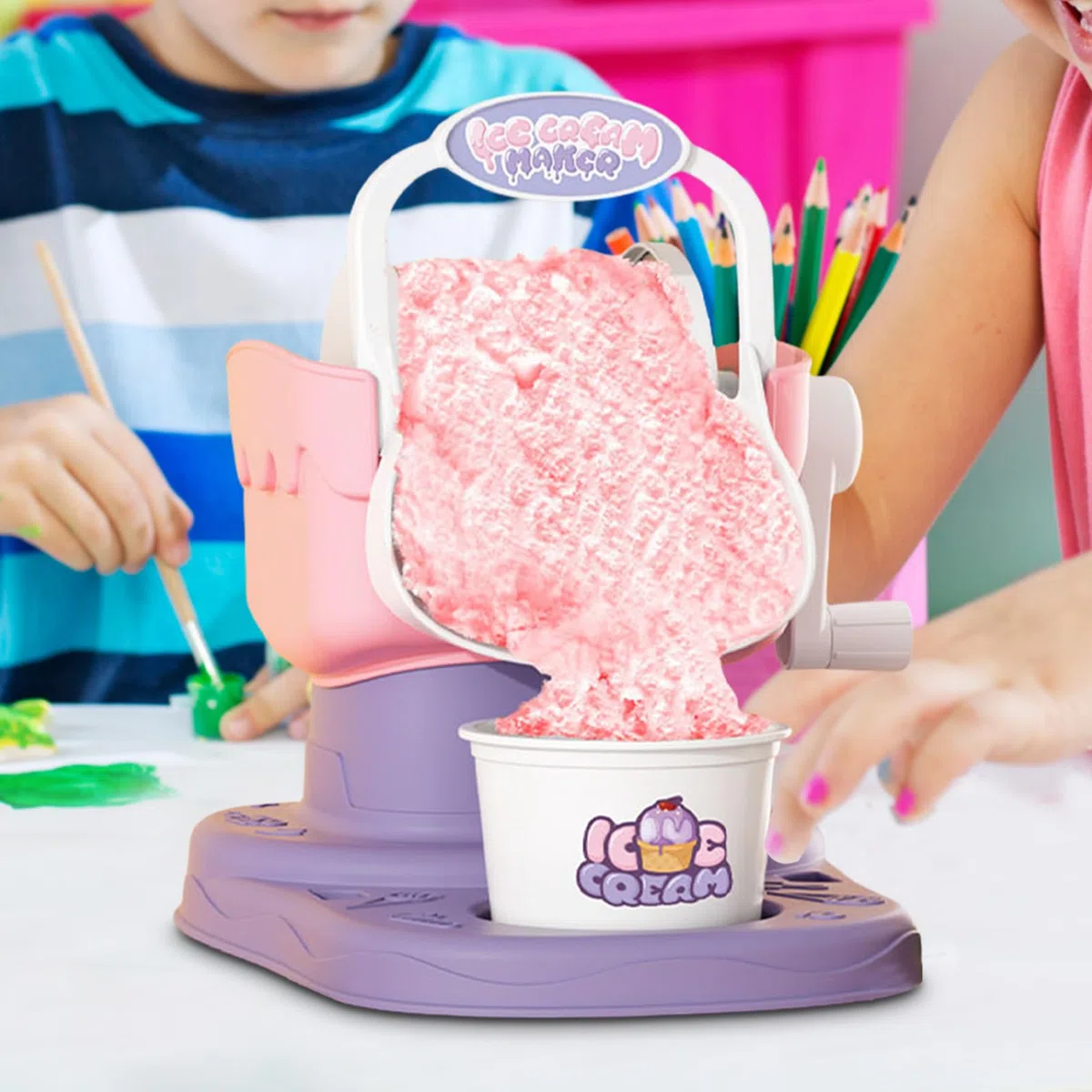 Máquina Para Hacer Helados Para Niños, Máquina Para Hacer Batidos, Máquinas De Suave Manual Y Fácil De Limpiar, Herramienta Con Resultados Rápidos Para Cocina Doméstica Postres Caseros