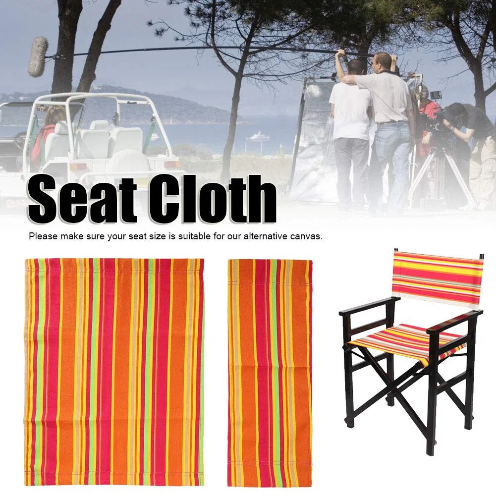 Lienzo de Repuesto para Silla de Director, Silla de Director a Rayas con Palo de Madera, Funda de Asiento Resistente al Agua para Silla de Director en casa (Colorido)