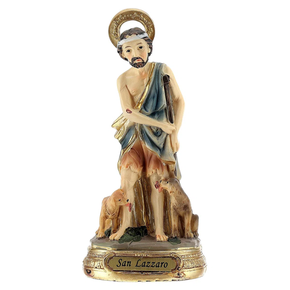 Holyart Imágenes de Resina y PVC: San Lázaro 12 cm Estatua de Resina Pintada