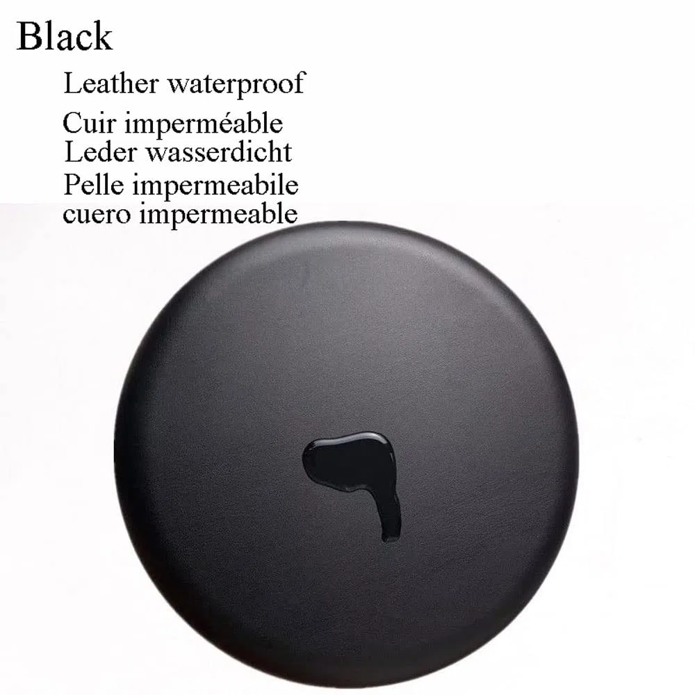 Funda Taburete Redondo Tela Lujosa, Impermeable de Cuero PU para Protector de Silla Fundas para Cojines De Taburete Cubre de Silla Redond Funda Taburete Rodante Regulable Bar