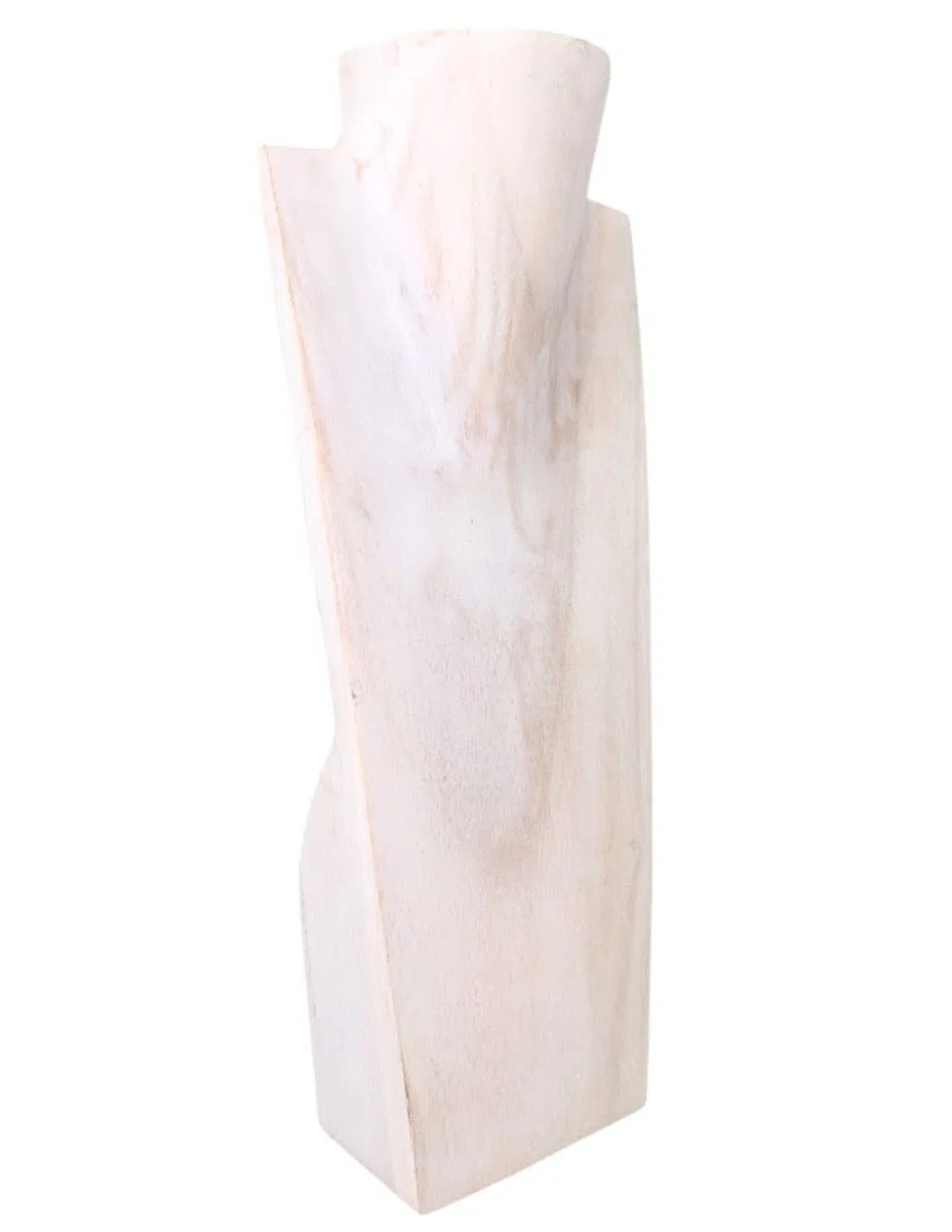 Busto expositor – Abrazaderas (madera maciza blanco encalado H35 cm