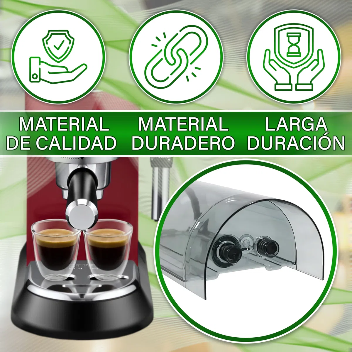 Deposito Agua para Cafetera con Código Original 5513200359 para DeLonghi Dedica C680 EC685 EC695 EC785 EC795 EC885 - Garantía 5 Años - ONIX TECH
