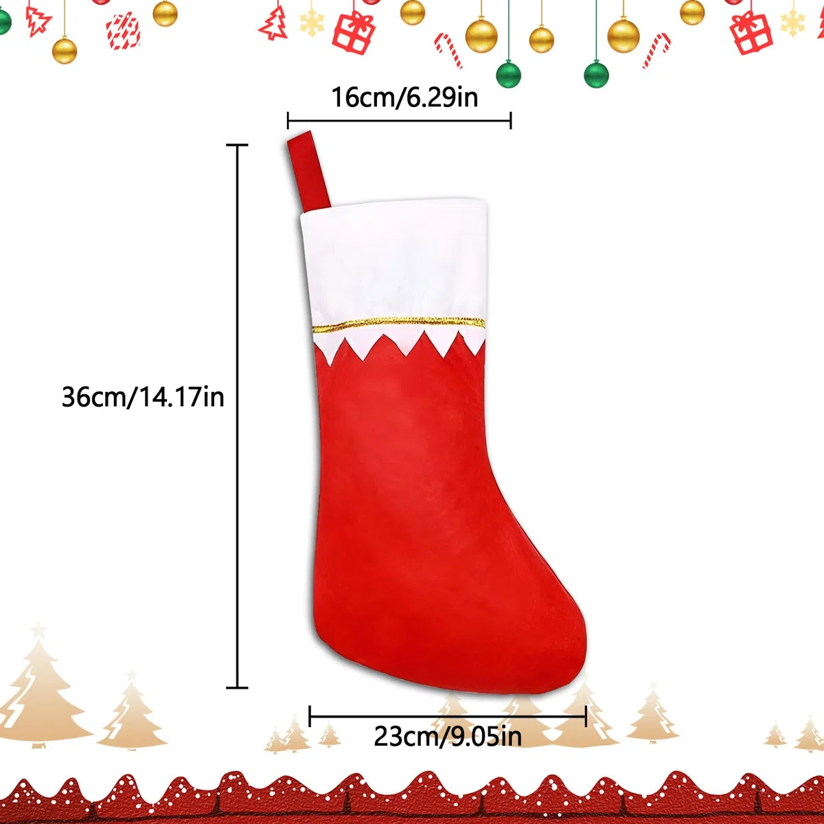 CINGHIA Calcetines Navideños Decoracion,12 Piezas Botas de Navidad,Calcetines de Navidad,Calcetín de Navidad 36 x 23 x16cm,Bota Navideña para Llenar y Colgar