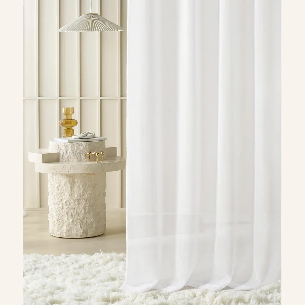 ROOM99 Novelia - Cortina con Ojales (200 x 230 cm, Ancho x Alto), Color Blanco Liso