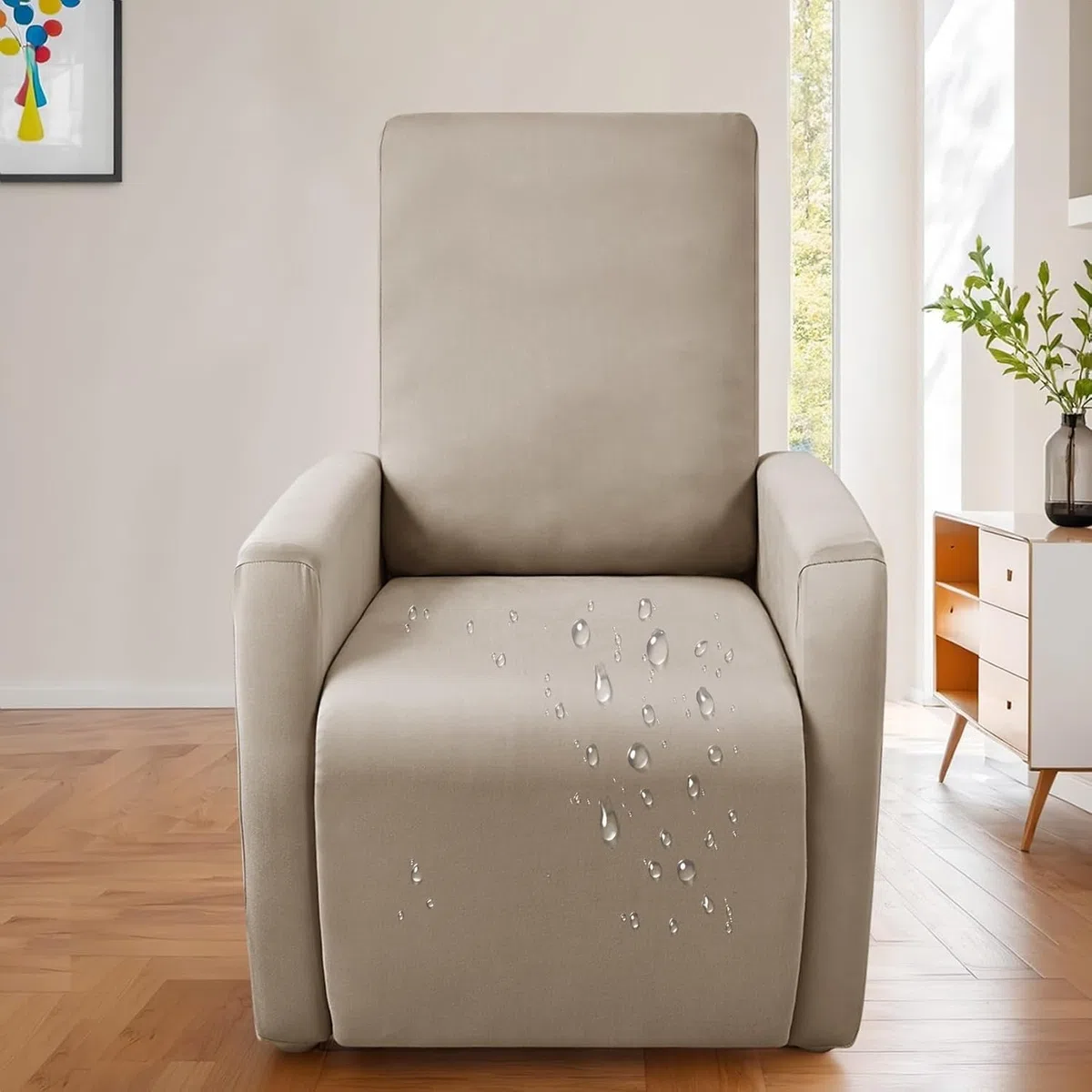 Funda De Sillón Relax Elástica para Reclinable, Impermeable 4 Piezas con 2 Bolsillos Laterales, Antideslizante Extraíbles Lavables Fundas Protector(A-6,1 Set)