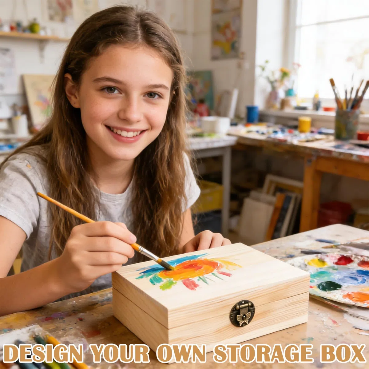 GBKDQQ 6 cajas de madera con tapa, 15 x 10 x 5 cm, caja pequeña de madera con bisagras y cerradura, caja de almacenamiento, caja de joyas, cofre del tesoro de madera para envolver regalos
