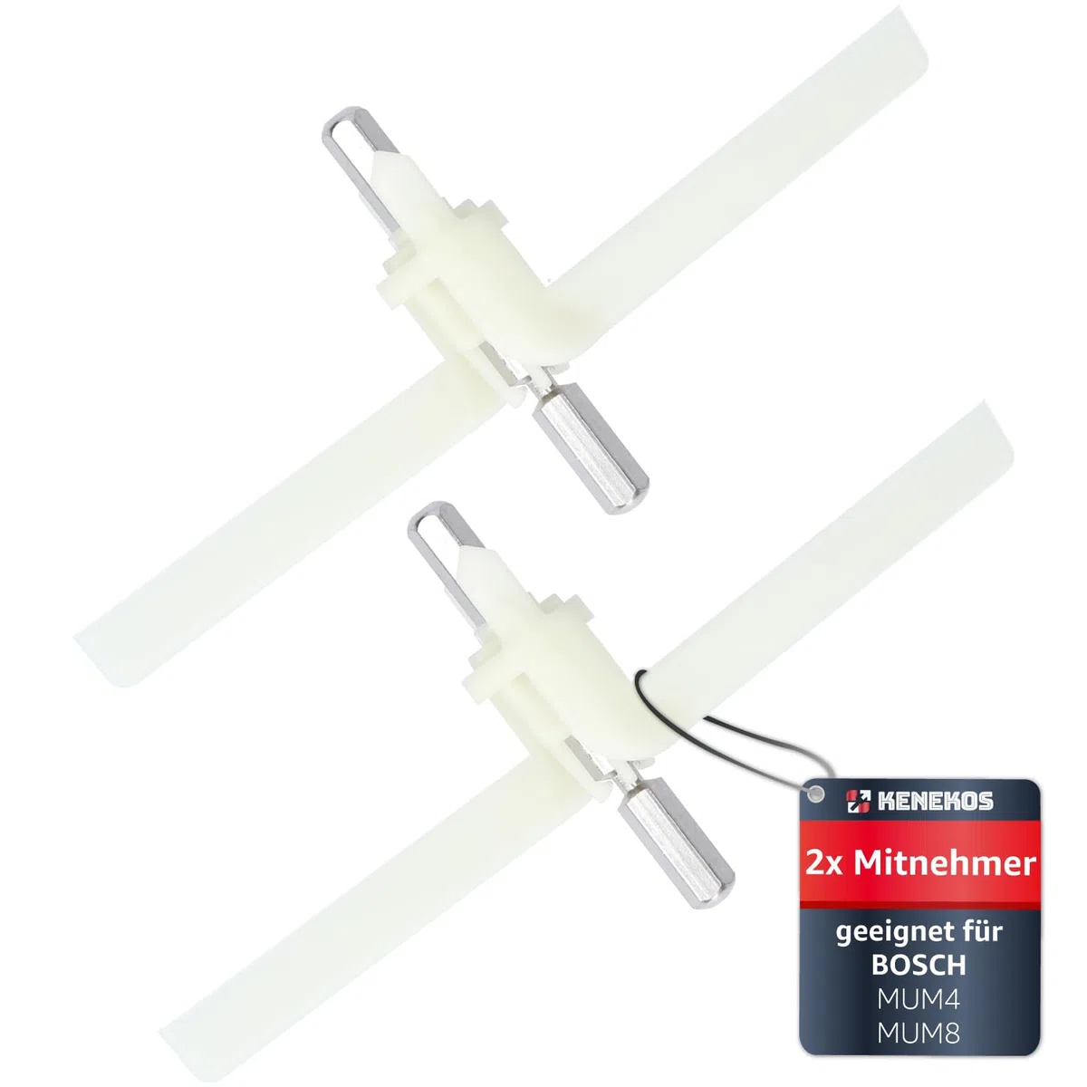 Kenekos - 2x driver compatible con Bosch MUM4/MUM8 recambio para robot de cocina, ProfiMaxx 44, 45, 46, 47, MUZ8DS1, MUZ4DS2, MUZ4DS3, 00091027/091027, Quelle TurMix, cuchillas para cortadora continua