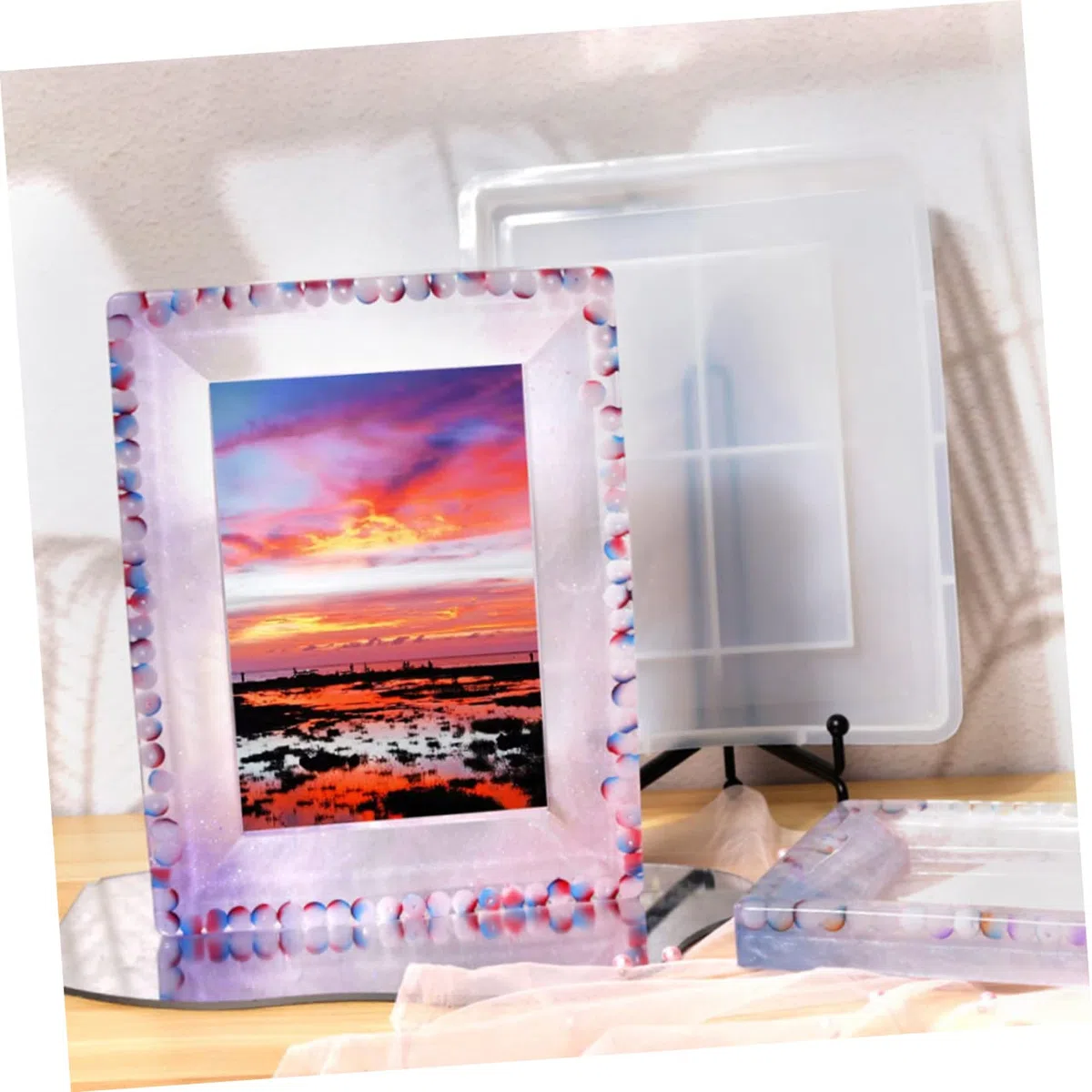 EXCEART Molde de Silicona para Marco de Fotos Diy, Molde Rectangular Grande Transparente, Resistente y Reutilizable, para Manualidades Creativas, Artesanía en Resina Epoxi, Uso Artístico