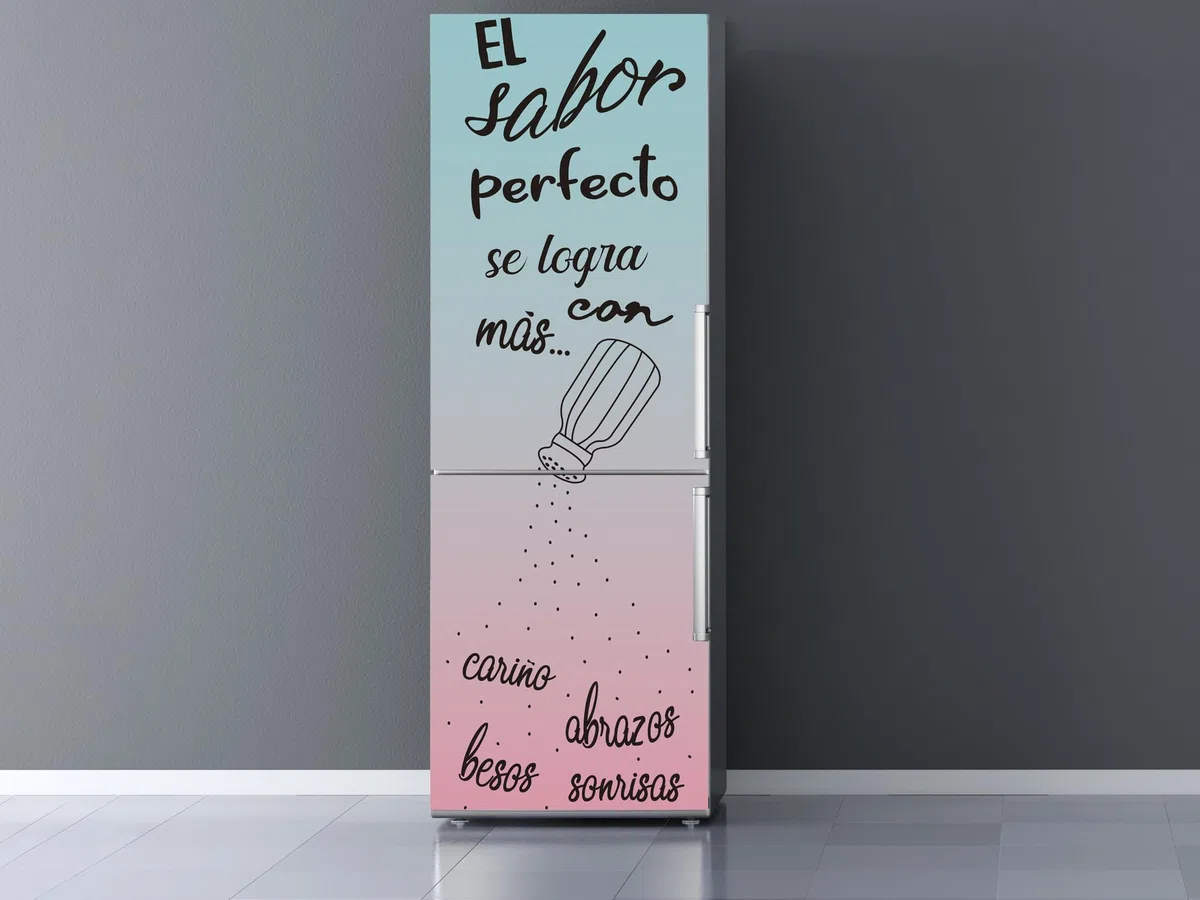 Oedim Vinilo Frigorífico El Sabor 185x60cm | Adhesivo Resistente | Pegatinas de Nevera Económicas y Elegantes | Vinilo Nevera