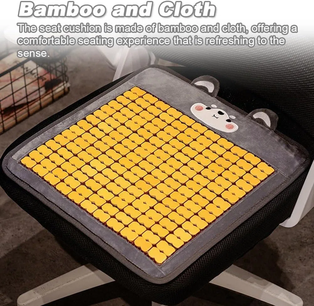 Cojín de bambú para asiento de verano, cojín de asiento de coche, accesorio para silla de ruedas, sillas de comedor, sofá, diseño práctico
