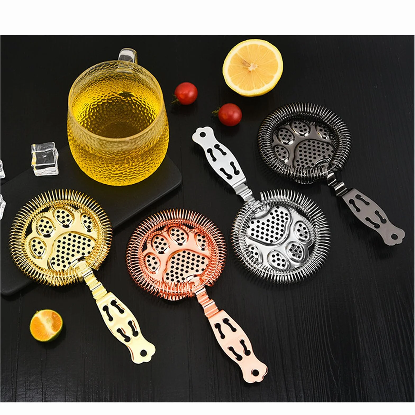 Topiky Colador de Barra de Acero Inoxidable, Colador de Cóctel, Filtros de Malla Fina, Colador de Barra, Herramienta de Separación de Hielo, Diseño Multifuncional, Fácil de Usar para