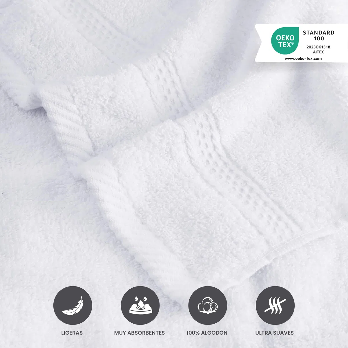 Utopia Towels - Set Premium de 10 Toallas para Invitados, 30 x 50 cm, Cara y Manos con Gancho, Altamente Absorbentes, 100% Algodón (Blanco)